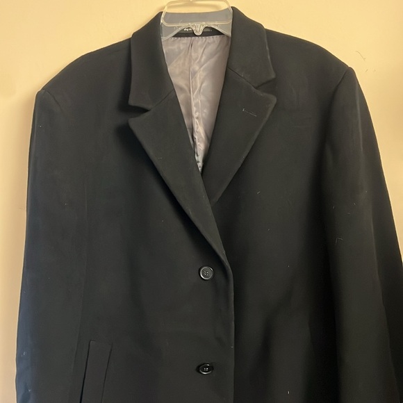 Calvin Klein Men's Wool-Blend Black Overcoat Size 44R - Picture 12 of 13